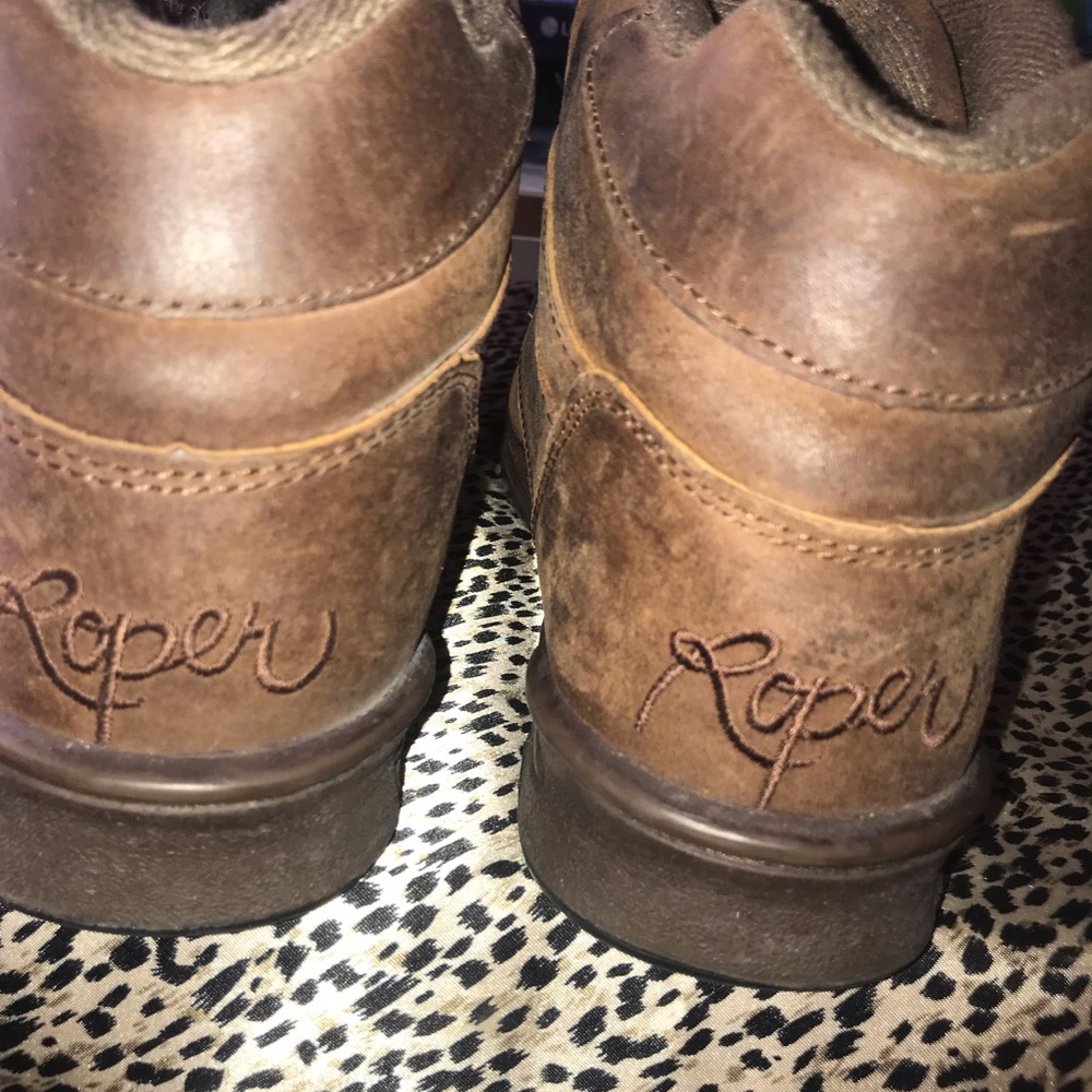 Women’s Roper Horseshoes Suede & Rubber 8.5 Dark Brown